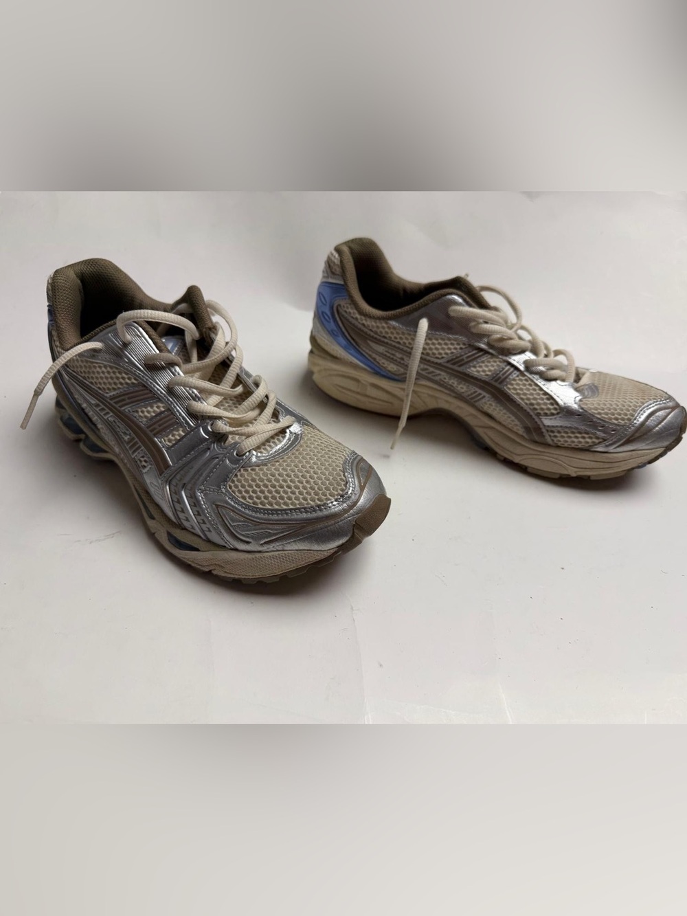 Asics Women’s Sneakers in Beige, Silver and Blue
